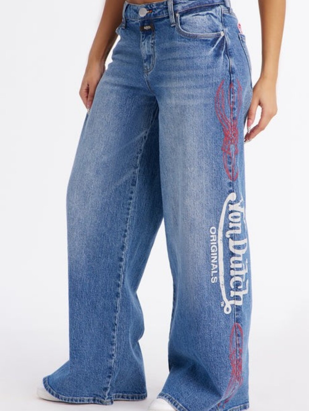 Von Dutch Tattoo Wide Leg Jeans - Picture 1 of 5